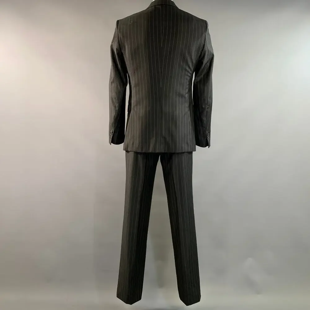 NEIL BARRETT Chest Size XL Grey Pinstripe Wool Notch Lapel 34 35 Suit